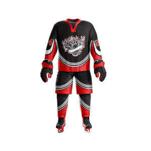 Precio barato Absorbe la humedad Diseño de logotipo personalizado Uniforme de hockey sobre hielo Sublimación Jersey Shorts Sets 100% Kit de equipo de poliéster - Product Image 6