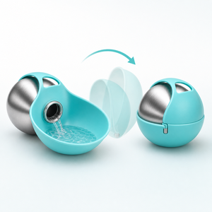 Nuova Ciotola per Acqua per Animali Domestici Petop in Acciaio Inox, Bottiglia d'Acqua Portatile per Cani con Ciotola Pieghevole, Accessori per Passeggiate e Viaggi all'Aperto - Product Image 3