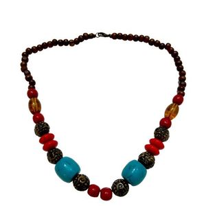 Women's Vintage Lightweight Geometric Resin Necklace Ball Shape Pattern with <b>Rope</b> <b>Chain</b> for Party & Wedding - Product Image 6