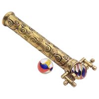 Brass Large Marble Scope Kaleidoscope 4 Interchangeable Glass Marbles Solid Acid-Etched Bronze Finish Luxury Handmade Brass Body