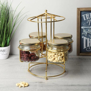 Fruity Glass Stylish Round Jar with Stand for Fresh Storage Fry Fresh Round Glass Jar with Stand for <b>Snacks</b> & Fruits - Product Image 1