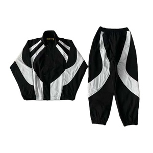 Custom Patch <b>Work</b> Stand Collar Windbreaker Tracksuits Set <b>Light</b> Weight Oversize Wholesale High Quality Nylon Tracksuit for Men's - Product Image 1