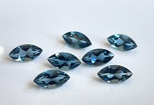 Topacio Azul Londres Natural, Corte Marquesa, de 2x4 mm a 6x12 mm, Facetado - Topacio Azul Londres Suelto, Corte Marquesa, Gema de Alta Calidad - Product Image 3