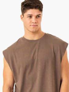 Vente en gros de haute qualité Logo personnalisé hommes débardeurs couleur unie grande taille respirant gymnastique entraînement sans manches débardeur hommes - Product Image 2