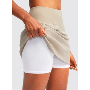 Falda de tenis para mujer, pantalones cortos interiores transpirables, ajuste atlético, diseño de cintura alta, Mini longitud para práctica de entrenamiento en cancha, uso informal - Product Image 5