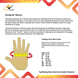 Bán buôn da bò da & cotton công nghiệp làm việc an toàn găng tay chia thiết kế với an toàn Cuff & mở rộng Hàn Găng Tay Cọ - Product Image 4