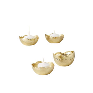 เชิงเทียนโลหะทรงชามพร้อมเชิงเทียนสำหรับตกแต่งบ้านดีไซน์แฟนซี - Product Image 1