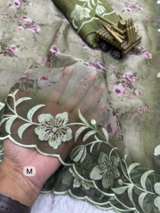 Saree en soie Rangeen brodé à plusieurs fils avec chemisier Banglori pour les occasions de fête de mariage du grossiste indien - Product Image 6