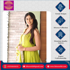 Super elegante nueva moda pura Chinon seda hecha secuencia bordado trabajo Anarkali vestido pantalón Dupatta conjunto para boda - Product Image 6