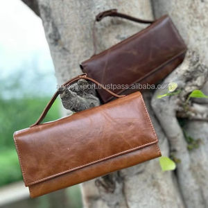 Nuevo estilo, superventas, Cartera de mano de cuero Crunch hecha a mano Real, elegante, informal, de cuero de grano completo, con asa superior, para mujer - Product Image 2