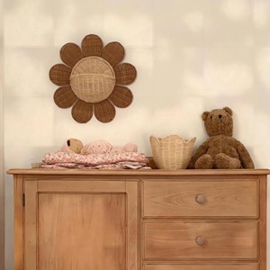 Cesta de Pared de Mimbre con Forma de Flor, Cestas de Almacenamiento Hechas a Mano, Mimbre Natural, Modernas y Multifuncionales, Hechas en Vietnam - Product Image 4