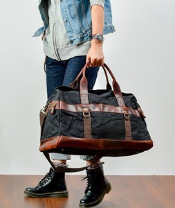 Bolsa de viaje de lona de cuero, lona multiusos para deportes, gimnasio, fin de semana, durante la noche, elegante bolso de mano duradero, - Product Image 6