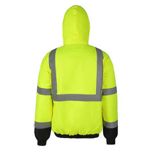 Vestes imperméables en polyester à haute visibilité pour l'hiver avec bandes réfléchissantes pour vêtements de travail de sécurité, tissu Oxford 300D personnalisé - Product Image 3