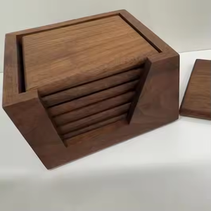 Sous-verres élégants en noyer de qualité supérieure faits à la main par Crescent Crafts pour le bureau à domicile Style classique pour les cadeaux par l'artisanat en croissant - Product Image 5