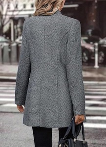 Abrigo acolchado de lana largo de invierno para mujer, Abrigo acolchado de manga larga de ajuste Regular con Guata de algodón y abrigos de estilo de bolsillo - Product Image 2