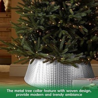 Collier de sapin de Noël en métal gaufré, style classique moderne, couleur et taille personnalisables, imperméable, durable, écologique