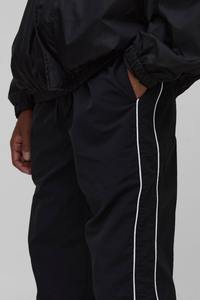 Pantalon de survêtement en toile épaisse décontracté personnalisé, ample, à jambes larges, pour homme, lavé, coupe-vent, broderie, cordon de serrage - Product Image 4