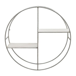 Indian Wholesale 2-Tier <b>White</b> MDF Slabs Large Iron Framed Floating Wall <b>Shelf</b> Home Garage Jewelry Use Decorative Book Display - Product Image 3