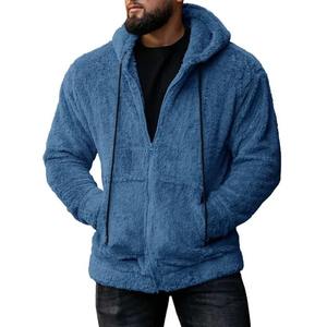 Mode hommes veste à capuche décontracté à manches longues sweats à capuche avec fermeture éclair chaud extérieur manteau à capuche pour l'hiver automne - Product Image 1