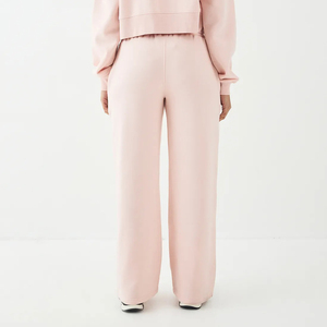 OEM/ODM pantalon à jambes larges sur mesure tenue décontracté respirant polyester/coton polaire lourd Hip Hop pantalons de survêtement femmes hiver - Product Image 3