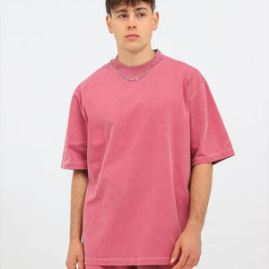 T-shirt vintage d'usine 350gsm 100% coton T-shirt de créateur surdimensionné unisexe avec logo personnalisé lourd pour hommes - Product Image 1