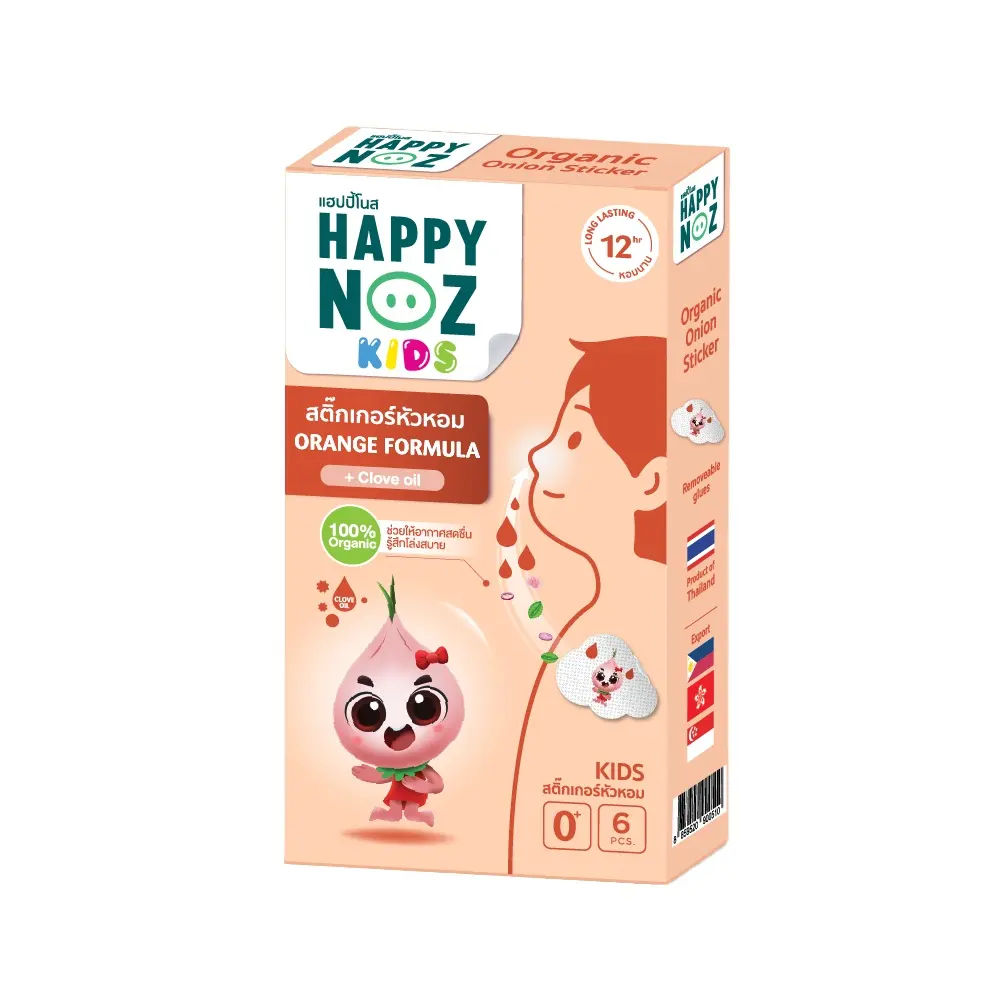 Happynoz 양파 스티커 오렌지 포뮬러 태국 제품 허브 오일 스티커 형태 오염 지역 긴 기간