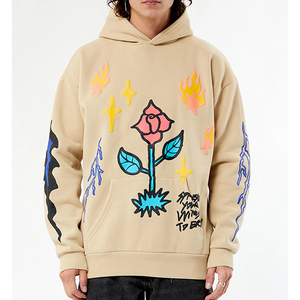 เสื้อฮู้ดดี้พิมพ์ลายพัฟฟ์ น้ำหนักมาก มีกระเป๋า สไตล์ไฮสตรีท สีตามสั่ง พิมพ์ลายพัฟฟ์พื้นฐาน ราคาขายส่ง - Product Image 1