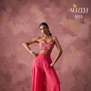 Traditional <b>Gold</b> Print Premium High Quality Hand Work Recycled Materials Kurti Elegant Polyester <b>Fabric</b> for Party Festive - Product Image 1