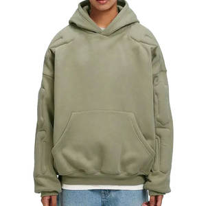 Sudadera con Capucha Gruesa 100% Algodón, Felpa, Talla Grande, Invierno, Lisa, Teñida, para Hombre, con Logotipo Personalizado en Relieve, 340g, Unisex, con Bolsillo - Product Image 4