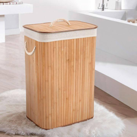 Panier à linge rectangulaire en bambou Accessoires de salle de bain Fournitures de salle de bain Produits fabriqués à partir de stratifié de bambou vietnamien Vente en gros
