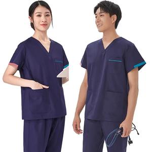 Uniforme quirúrgico de manga corta con cuello en V, trajes de fregado quirúrgico, uniforme de Enfermería de alta calidad, traje de trabajo de seguridad clínica, ropa OEM - Product Image 4