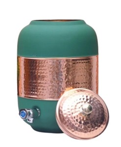 กระบอกน้ำทำจากทองแดงบริสุทธิ์16 LTR พร้อมภาชนะพลาสติกทองแดงบริสุทธิ์ทำจากผ้าไหม - Product Image 6