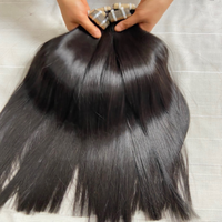 Extensions de cheveux humains vierges Remy 100% vietnamiens de haute qualité, lisses comme des baguettes, à bandes adhésives, bruts, double trame, vente en gros