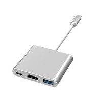 Adaptor Hub USB-C 3-in-1 dari Aluminium Alloy dengan Kabel Konverter USB 2.0, USB 3.0, dan PD - Tersedia