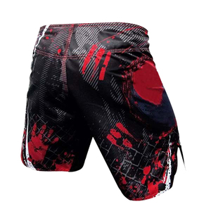 Conjunto de protección contra sarpullidos de algodón por sublimación personalizado para hombre, pantalones cortos MMA Muay Thai hechos en Pakistán para deportes, gimnasio, uso de artes marciales - Product Image 4