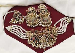 Joyería Shaadi nupcial pakistaní de 18 quilates de alta calidad, estilo indio de Bollywood, moda chapada en oro para mujer, boda por AA IMPEX - Product Image 2