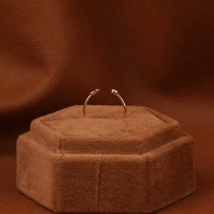 Tiny Round Cut Lab Grown Diamond Luxury <b>Open</b> <b>Ring</b> Personalized R Letter CVD Diamond <b>Ring</b> in 18KT Gold <b>Ring</b> - Product Image 5