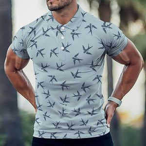 Venta caliente de manga corta impresa Polo camiseta adecuada de alta calidad para hombres impreso Polo 100% algodón camiseta - Product Image 2