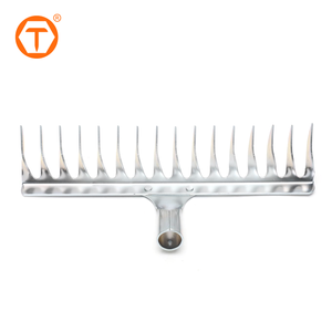 Râteau à arêtes métalliques 16 dents, tête de râteau de jardin en acier robuste à 16 dents remplaçables pour ameublir le sol agricole - Product Image 2