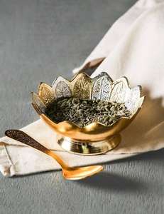 New Look <b>Serving</b> Bowl With Royal <b>Spoon</b> Silver Plated Finishing for Wedding and Home Decors and Wedding Gifts - Product Image 3