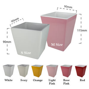 Pot en plastique coloré, design pot de fleurs, similaire à un vase en céramique, double couche, disponible en 6 couleurs pastel, design minimaliste. - Product Image 3