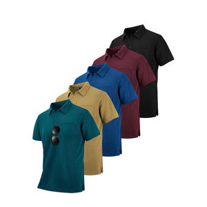 Polos Personalizables de Manga Larga para Hombre para Primavera/Verano, Tejido Jersey Transpirable con Cuello Alto y Diseño Sólido - Product Image 1