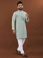 Kualitas tinggi tradisional India pria katun Kurta piyama ukuran bebas pakaian etnis modis pemasok India langsung dewasa
