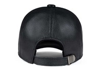 Gorras de béisbol de cuero negro de cabra de alta calidad