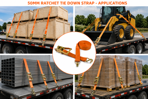 Sangle à cliquet de 50 mm, 3000 kg, en polyester haute résistance pour la logistique et la sécurisation des marchandises – Solution de fixation de fret – Fournisseur OEM - Product Image 2