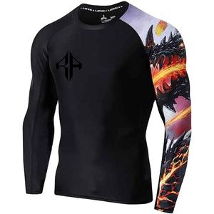 Ropa deportiva para gimnasio, ropa para hombre, sublimación, protector contra sarpullidos, LICRA y poliéster, alta calidad, venta al por mayor, manga larga, logotipo personalizado para hombre - Product Image 2