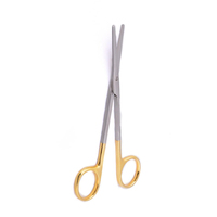 Ciseaux chirurgicaux demi-ondulés à lame droite en acier inoxydable doré, 110 mm (5 pouces), pour soins médicaux, OEM/ODM, DIY