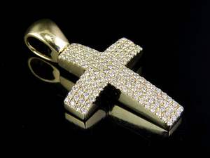 Fully Iced Out Moissanite Diamond Studded In 925 <b>Silver</b> <b>Cross</b> <b>Pendant</b> Hip Hop Jewelry For Men Stylish Look - Product Image 4
