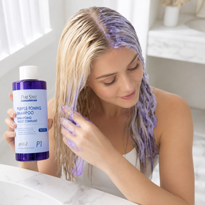 Purestyle Champú Morado Antiamarillo Personalizado al por Mayor, Champú Depurativo <span class=keywords><strong>para</strong></span> Cabello Rubio, Decolorado y Gris - Marca Privada - Product Image 1