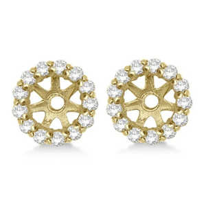 Clous d'oreilles en or jaune 14 carats avec diamants ronds pour clous de 5 mm, boucles d'oreilles en diamants de 0,50 ct - Product Image 2